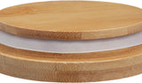Relaxdays Słoiki do przechowywania z bambusowymi pokrywkami Zestaw 3 okrągłych szklanych słoików 1000 ml Szczelne przezroczyste/naturalne 18x10 cm Pudełka do przechowywania żywności Naty Shop