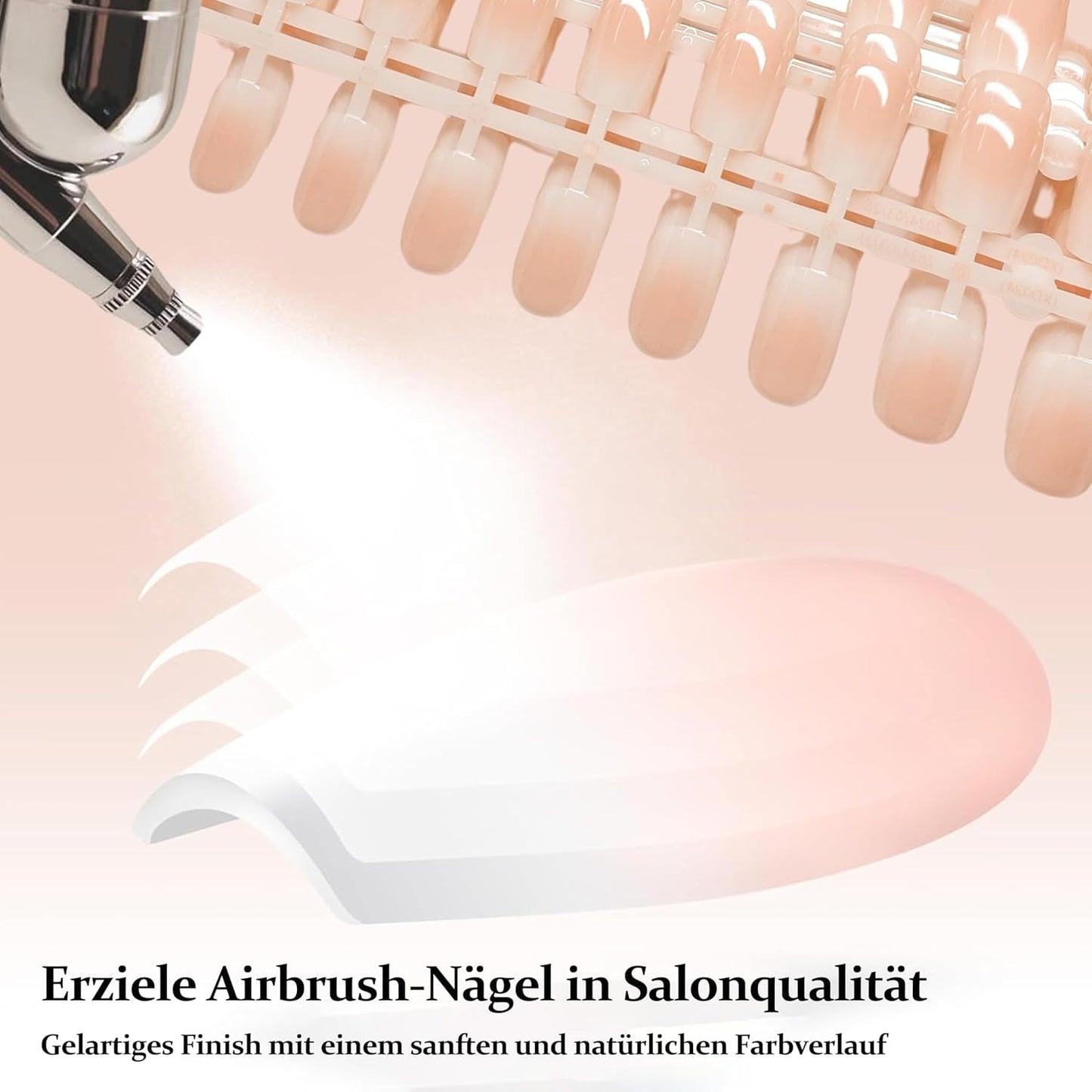 240 szt. Zestaw gradientowych kwadratowych paznokci, Nude White Gradientowe sztuczne paznokcie na klej do długopisu olejnego, Średni Ombre Naturalne sztuczne paznokcie dla kobiet DIY (Nude Square)