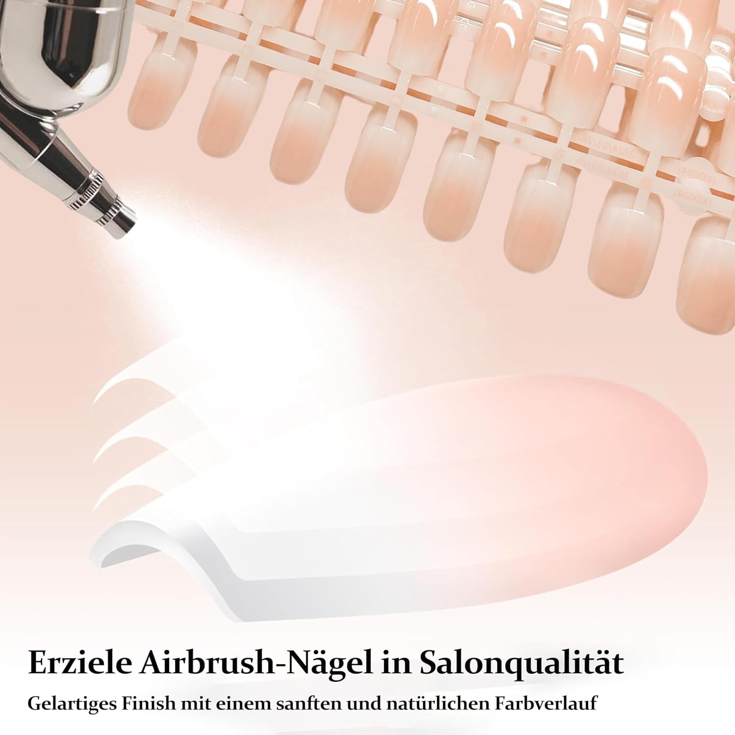 240 szt. Zestaw gradientowych kwadratowych paznokci, Nude White Gradientowe sztuczne paznokcie na klej do długopisu olejnego, Średni Ombre Naturalne sztuczne paznokcie dla kobiet DIY (Nude Square)
