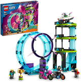 LEGO 60361 City Stuntz Ultimate Stunt Rider Challenge 3 w 1 akrobacje dla 1 lub 2 graczy z 2-kołowymi motocyklami dla dzieci Zestawy do budowania 2023 Besuche den LEGO-Store Single
