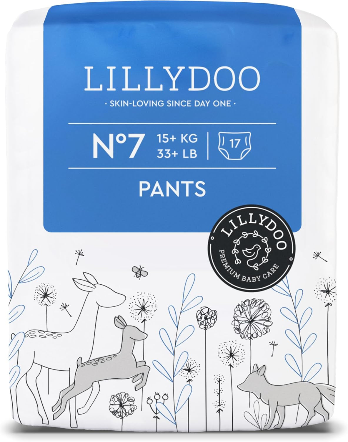 Spodnie LILLYDOO przyjazne dla skóry, rozmiar 5 (12-17 kg), opakowanie miesięczne (105 sztuk)