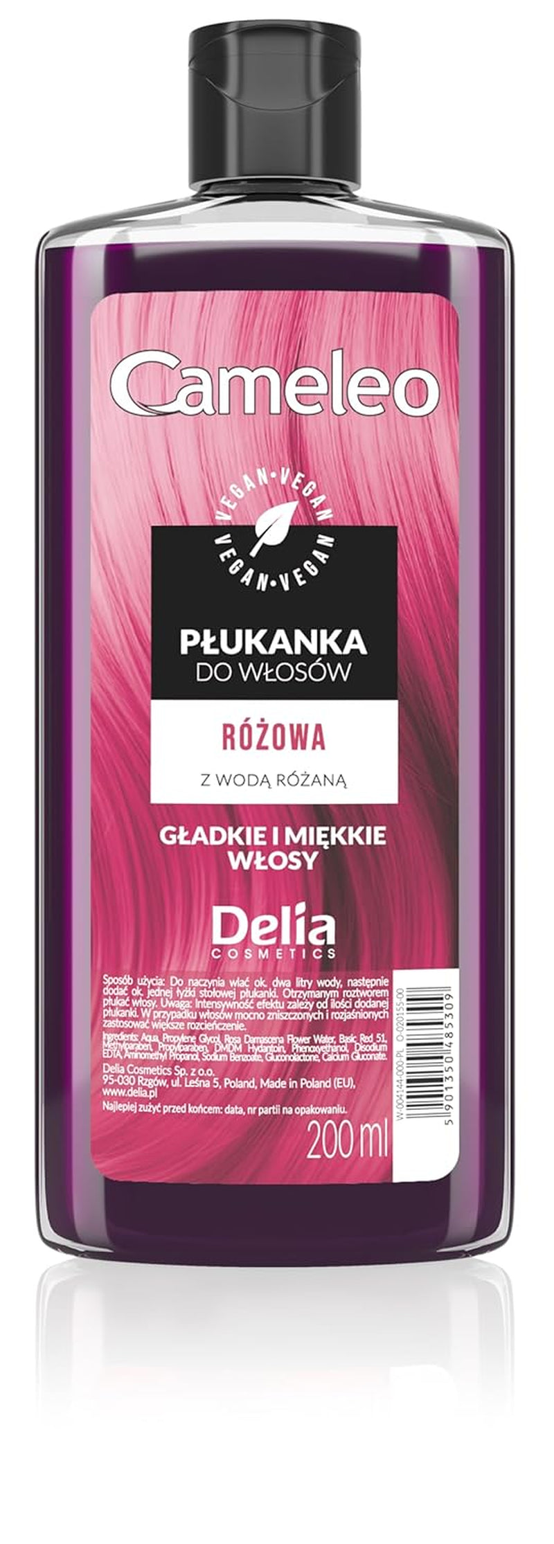 Cameleo - Różowy tonik do włosów z wodą różaną Bez żółtego odcienia Półtrwała koloryzacja włosów - Do włosów blond i siwych - Koloryzacja i pielęgnacja - Bez parabenów | 200 ml Farba do włosów Naty Shop Nowa wersja - Różowa 200 Ml (1 opakowanie)