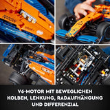 Lego Technic Samochód wyścigowy Formuły 1 McLaren — dorosły model F1 z silnikiem V6 i układem kierowniczym — Prezent dla fanów sportów motorowych i kolekcjonerów — 42141 Zestawy do budowania Besuche den LEGO-Store
