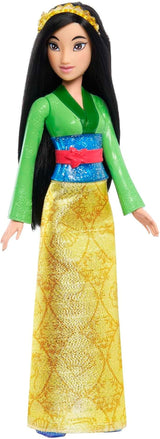 Mattel DISNEY Princess Aurora - lalka w typowym stroju, zdejmowane buty i tiara, błyszcząca góra i odpinana wzorzysta spódnica, długie włosy do układania, HLW09 Naty Shop Mulan Dolls