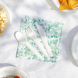 Talking Tables Rodzaj stołu Jednorazowe serwetki Miękkie serwetki papierowe Zielone liście Do użytku weselnego lub codziennego Przyjazny dla środowiska Kompostowalny Możliwość recyklingu Wyprodukowano w UE 2