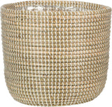 Scheurich Seagrass 17, doniczka z koszem/doniczka z koszem na trawę morską, kolor: biały, średnica 17 cm, wysokość 16 cm, pojemność 3,5 l.