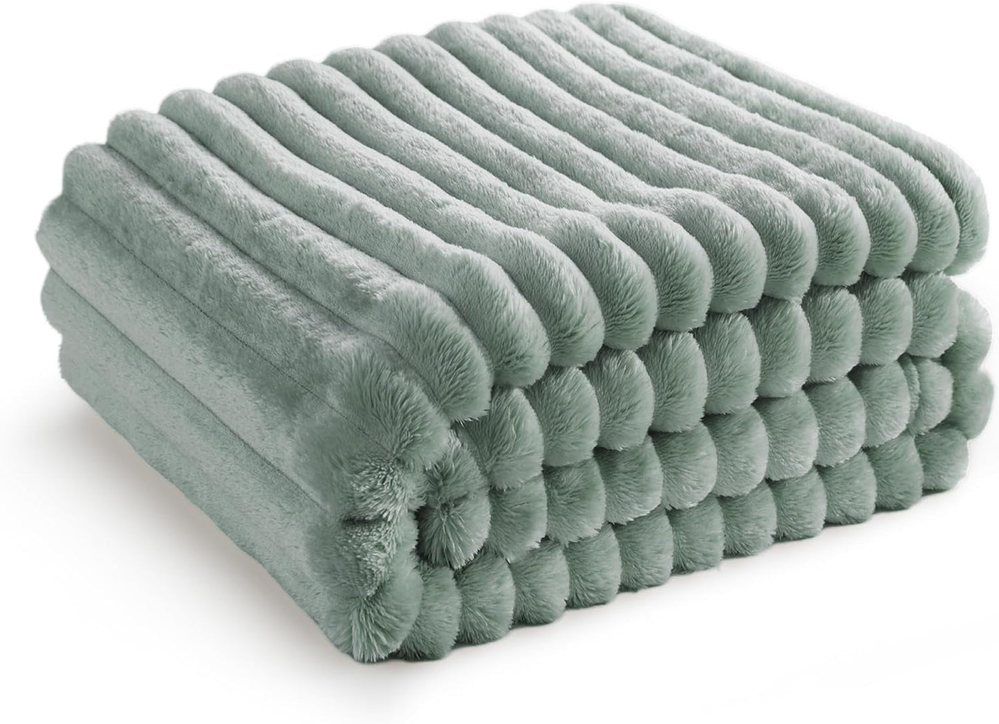 BEDSURE Zielony koc z polaru na sofę - super miękkie, przytulne koce dla kobiet, uroczy mały koc dla dziewczynek, łóżka i koce 127 x 152 cm Besuche den BEDSURE-Store Pozdrowienia Rzut (50 "X 60")