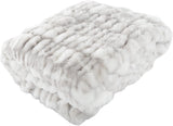 Obszerny koc ze sztucznego futra Lavish Home, 152,4 x 203,2 cm, żakardowe sztuczne futro, narzuta w rozmiarze queen na łóżka i sofy, szary Łóżka i koce Lavish Home szary
