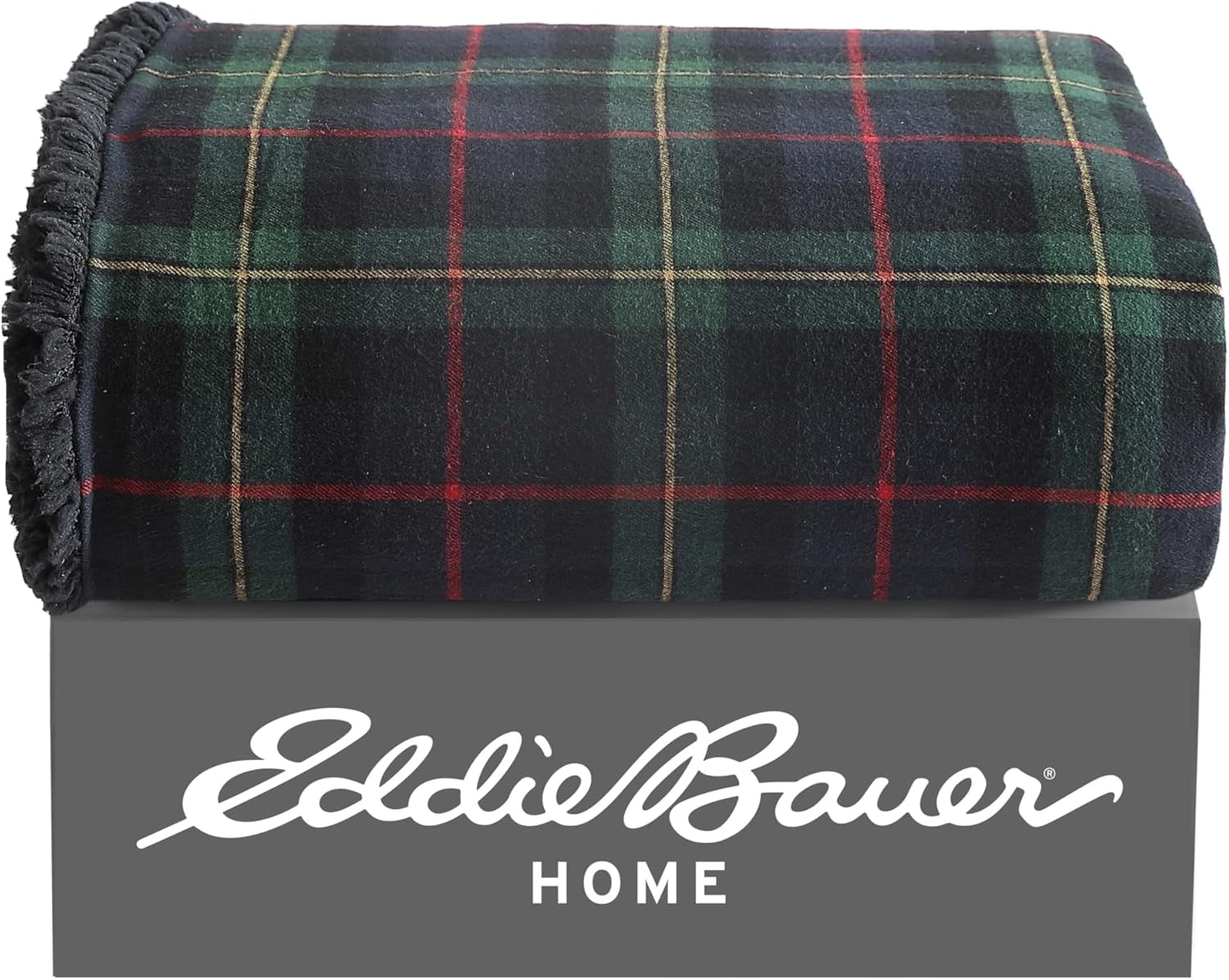 Koc Eddie Bauer, flanela bawełniana, wystrój domu, dwustronny, pościel Sherpa, krata sosnowa, kołdry i kołdry Naty Shop