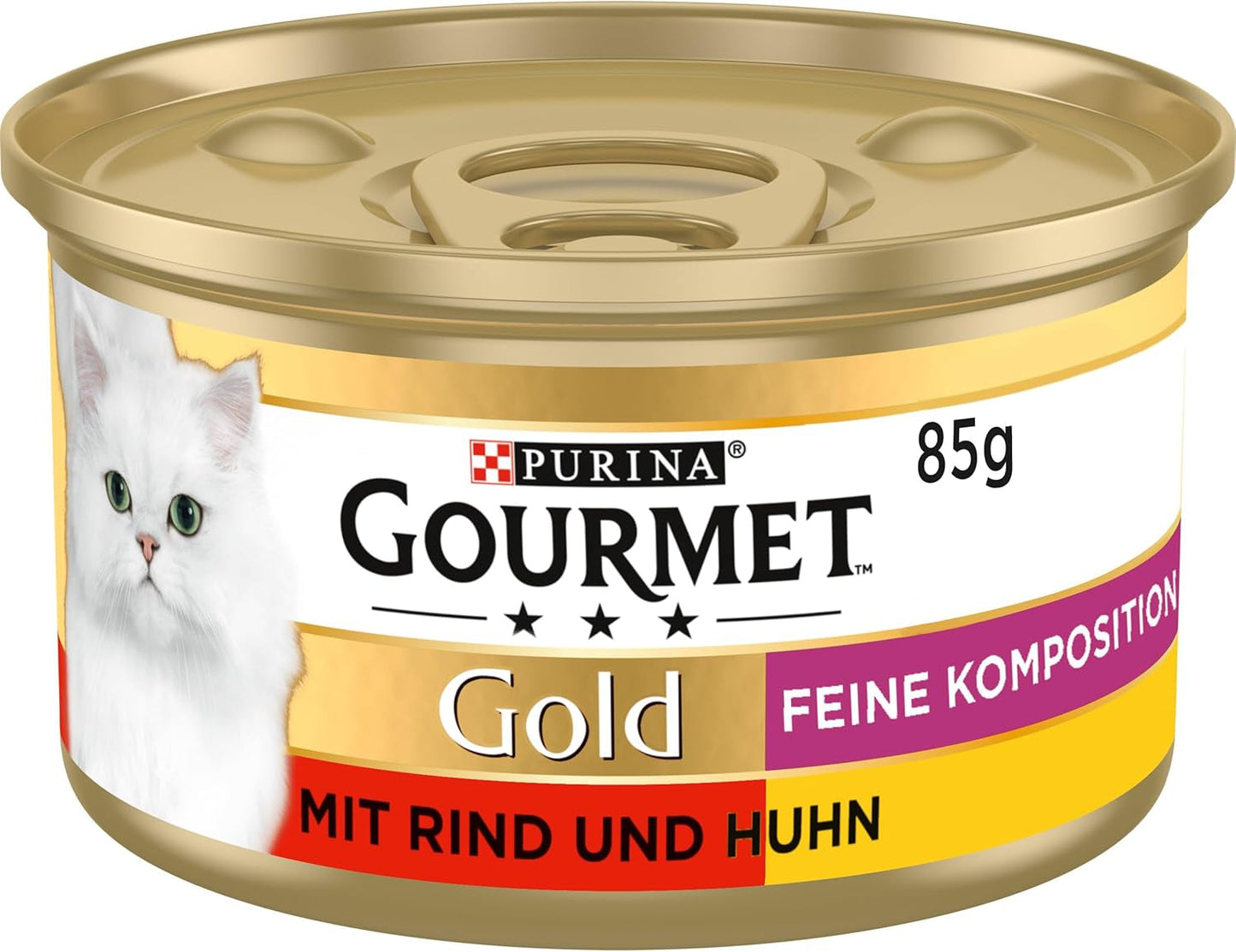 Gourmet Gold Fine Composition mokra karma dla kotów z wołowiną i kurczakiem, opakowanie 12 szt. (12 x 85 g)
