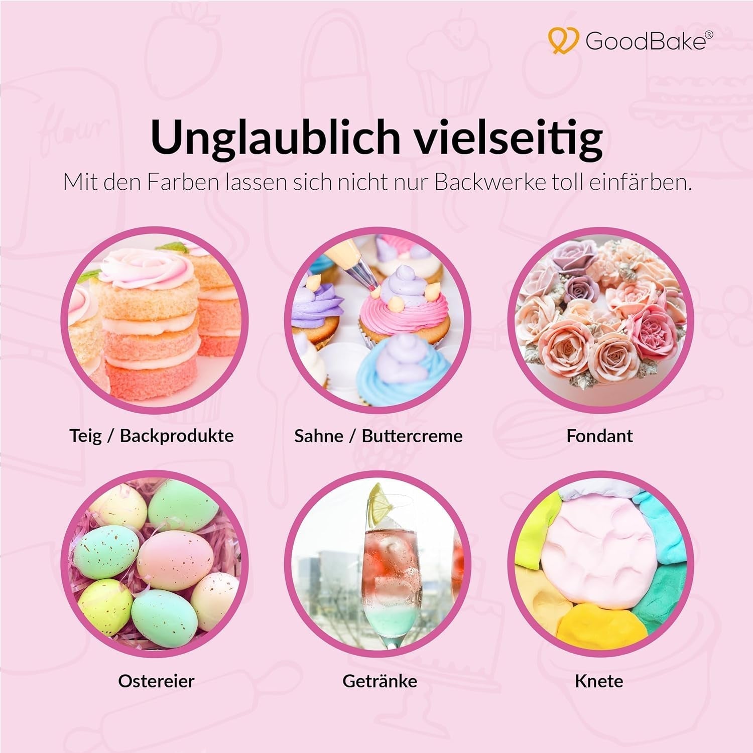Goodbake Pastel Lilac Barwnik spożywczy (11ml) - Barwnik spożywczy w dużej dawce - Do barwienia ciast, kremów, kremów maślanych, makaroników, napojów, śluzów i wielu innych produktów. 100% wegańskie