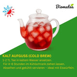 Herbata Owocowa – 100g Aromatyzowana mieszanka owocowa z jabłkiem, hibiskusem i cynamonem – torebka Ziplock, ok. 25 filiżanek – Bez dodatków, pakowane w Niemczech