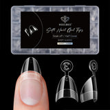 Modelones Tipsy 510 sztuk - Zestaw Tipsów Full Cover, Zestaw Tips Żelowych, Tipsy z żywicy PMMA do polerowania, Sztuczne paznokcie do klejenia na Nail Art DIY, Short Squoval