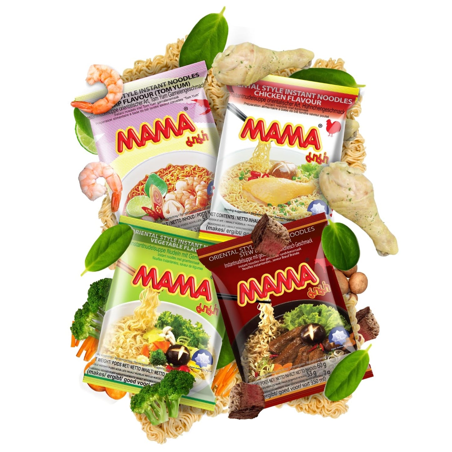 MAMA - Makaron Instant z Kurczakiem - Opakowanie zbiorcze (30 X 55 GR)