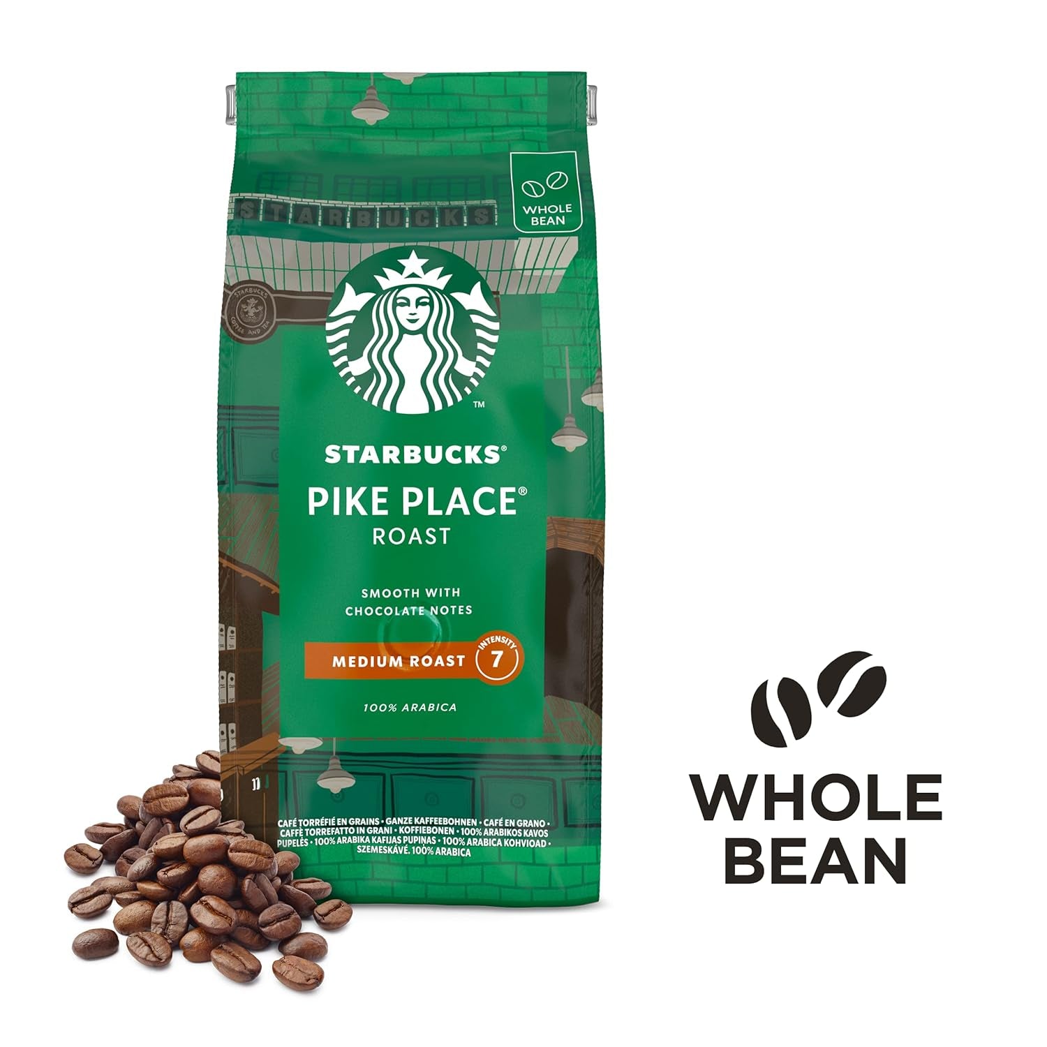 STARBUCKS Pike Place Roast, Mittlere Röstung, Ganze Kaffeebohnen 450g (opakowanie 4er)