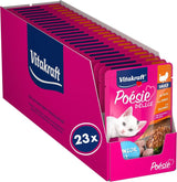 Vitakraft Poésie Délice, Junior, Mokra karma dla kotów, Mokra karma w sosie, z indykiem, Opakowanie zbiorcze, dla młodych kotów, Bez dodatku cukru i zbóż (23 x 85g)