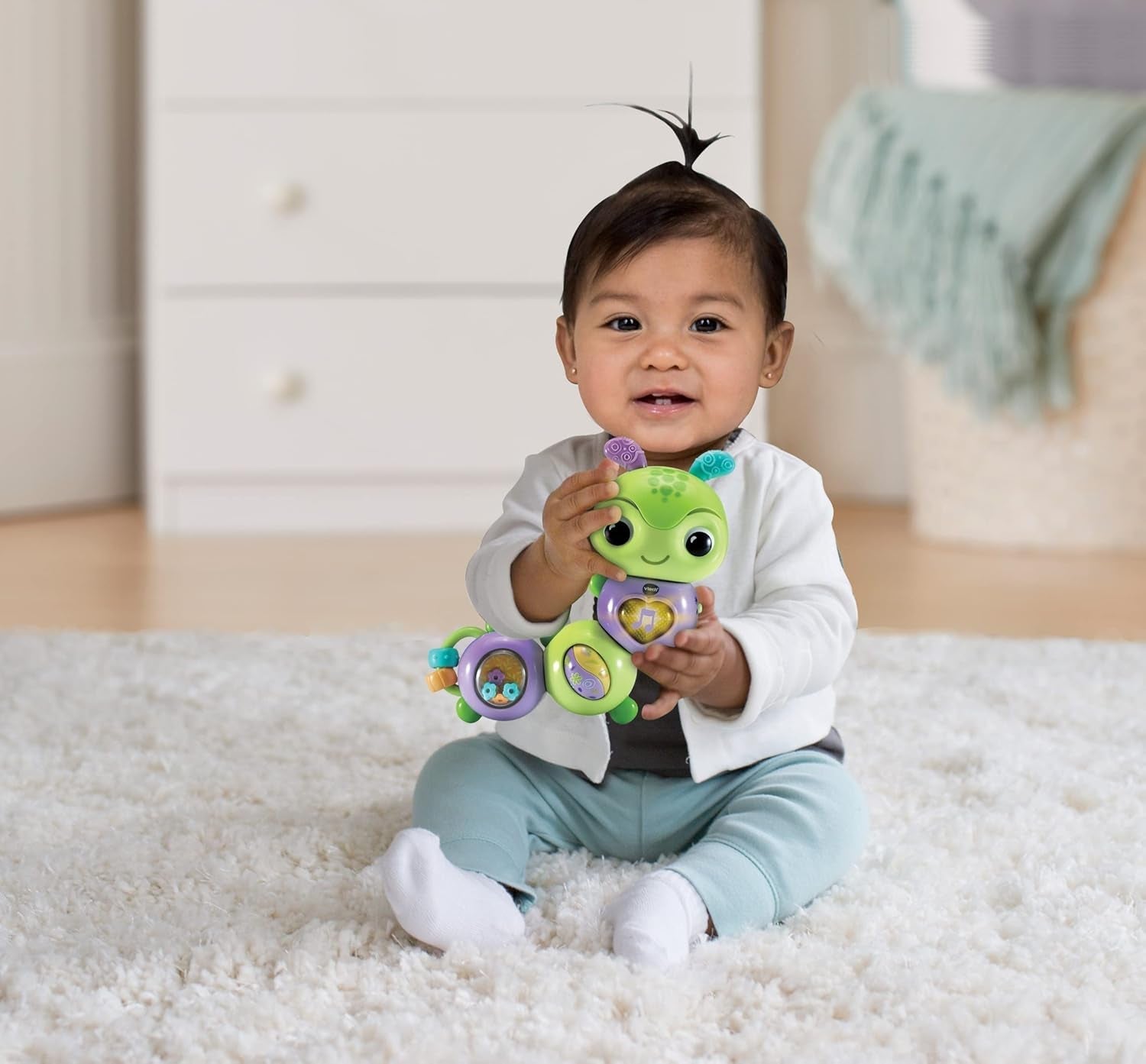 VTech Baby Spinning Fun Caterpillar - Mówiąca i śpiewająca interaktywna zabawka z dzwonkiem i motoryką - na 6-24 miesiące Zabawki dla dzieci Naty Shop