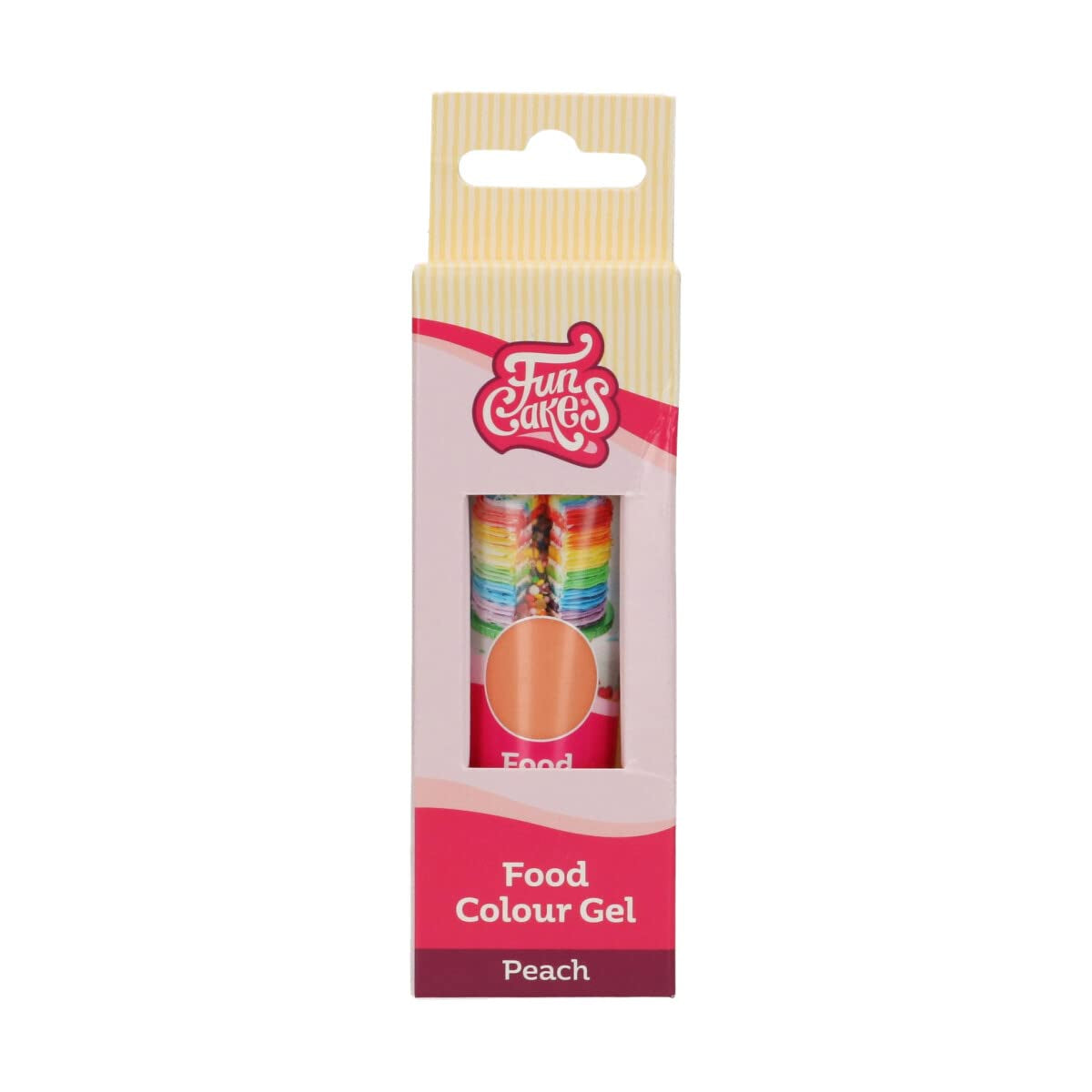 Funcakes Peach Gel Barwnik spożywczy: Wysoko skoncentrowany barwnik spożywczy do ciast, śmietany, fondantu i marcepanu. Łatwe dozowanie. Pojedyncza kropla pozwala uzyskać żywe kolory. Halal. 30 gr.