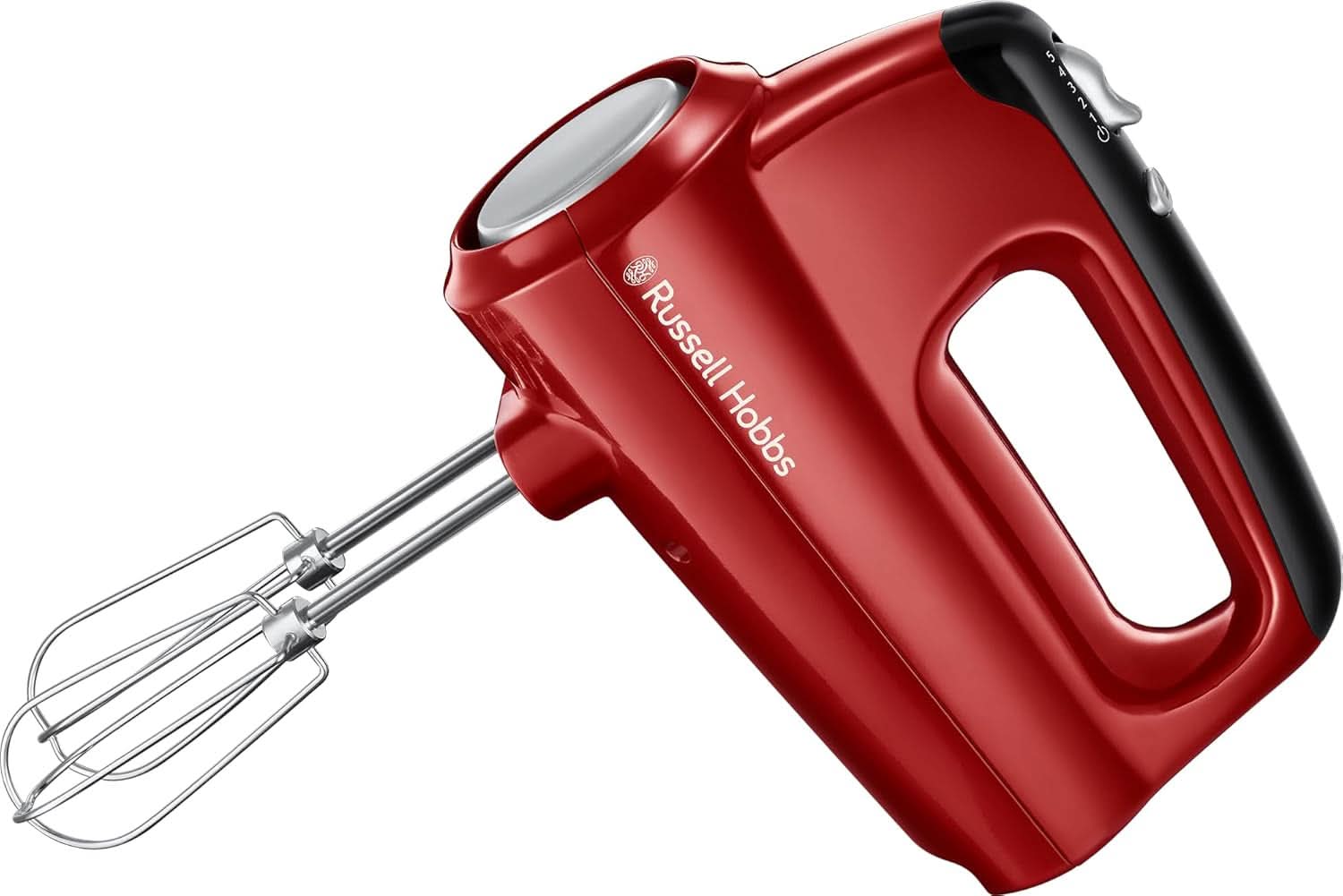 Mikser ręczny Russell Hobbs [Handrührgerät] Desire Rot (5 Geschwindigkeitsstufen+Turbofunktion, 2 Spülmaschinengeeignete Rührbesen & Knethaken, Auswurftaste, Aufrechte Parkposition) Handrührer 24670-56 Bucatarie Naty Shop Single Desire Mikser ręczny