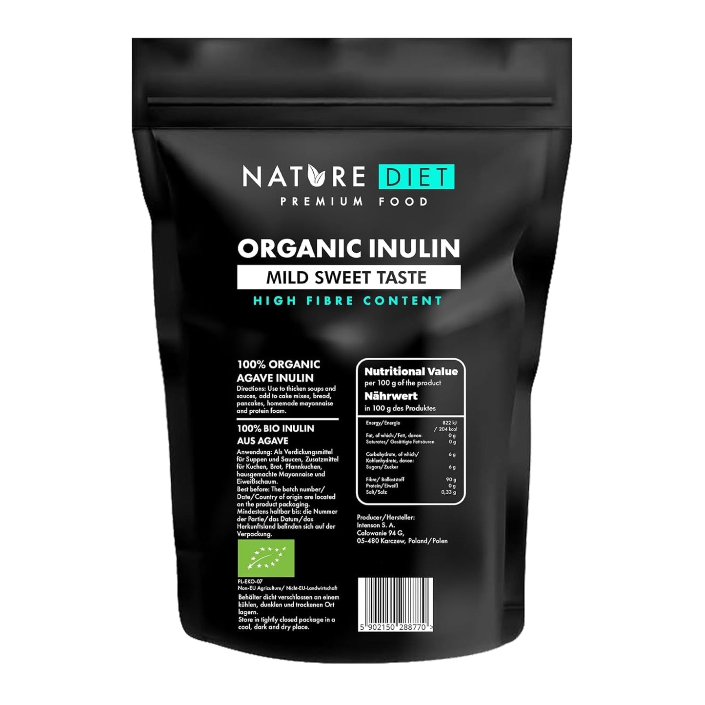 Dieta Natury - Bio-Inulina 1 Kg | Z Agawą | Natürliches Präbiotikum Sweeteners Naty Shop Domyślny tytuł