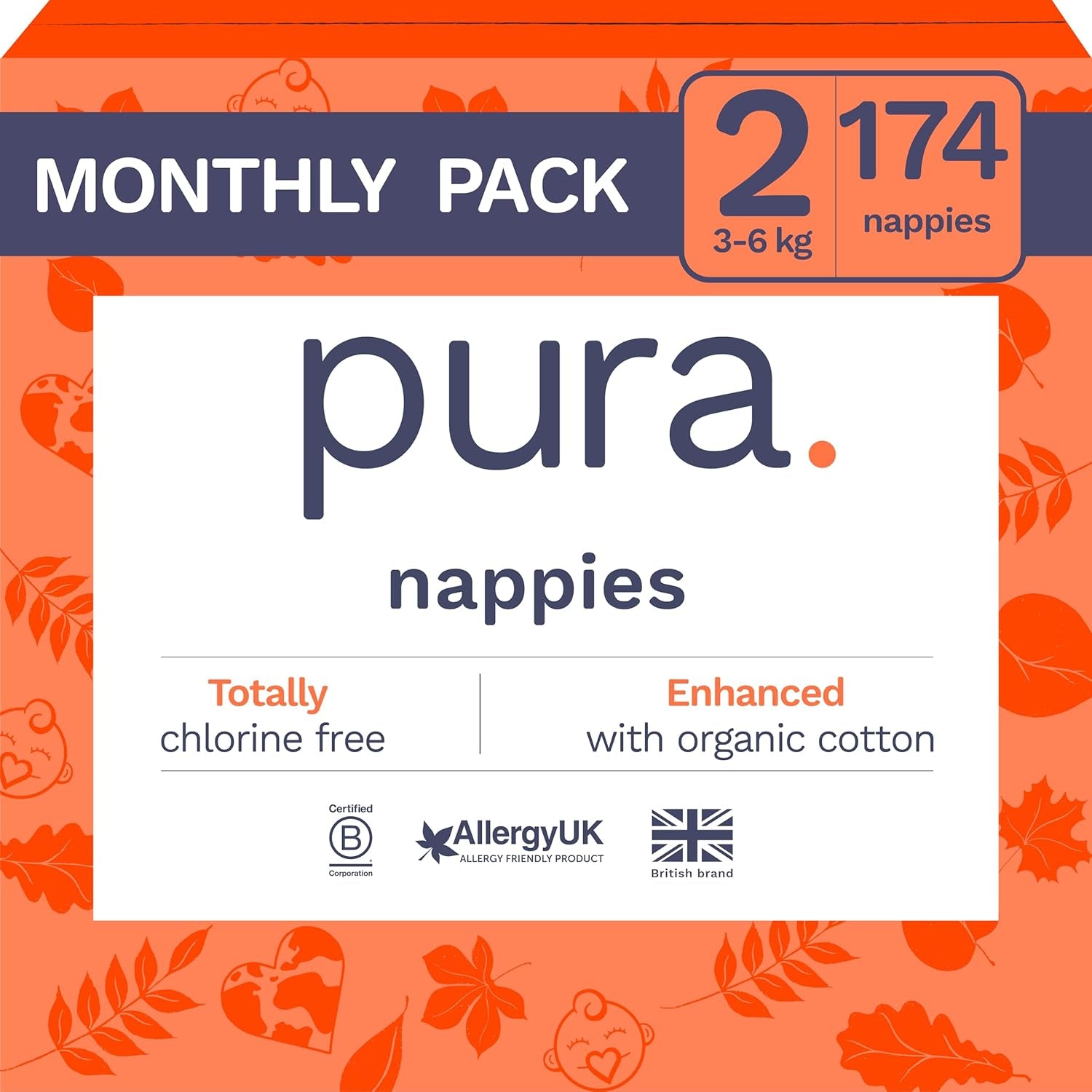 Pieluszki Eco Baby - Rozmiar 3 (4-9 kg), 1 opakowanie (26 pieluch), Ultra miękkie pieluszki dla wrażliwej skóry, Bawełna organiczna, Ochrona przed wyciekaniem do 12 godzin, Nowa tabela rozmiarów