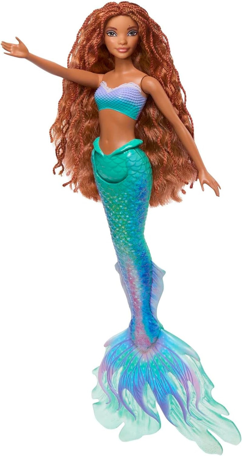 Mattel Disney Ariel – lalka mała syrenka, inspirowana filmem „Mała syrenka”, zabawka syrenka, możliwość pozycjonowania, prezenty Disneya, zabawka dla dzieci w wieku od 3 lat i starszych, HLX08