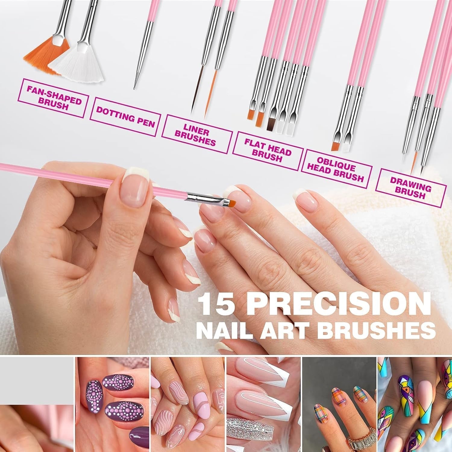 FANDAMEI 54 Blätter Wassertransfer Nagelsticker & Nail Art Pinsel Set, Kropkowane długopisy, Blattgold Für Nagelkunst, Streifenband, Strasssteine, Werkzeug Und Dekorationen Set Für Nagelkunst Maniküre Set