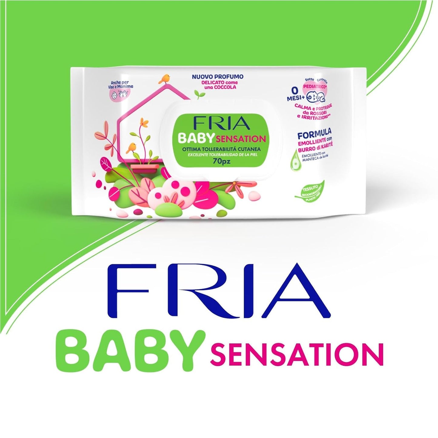 Baby Sensations z pokrywką, 72 chusteczki nawilżane, chusteczki do higieny osobistej, uniseks, dla dzieci