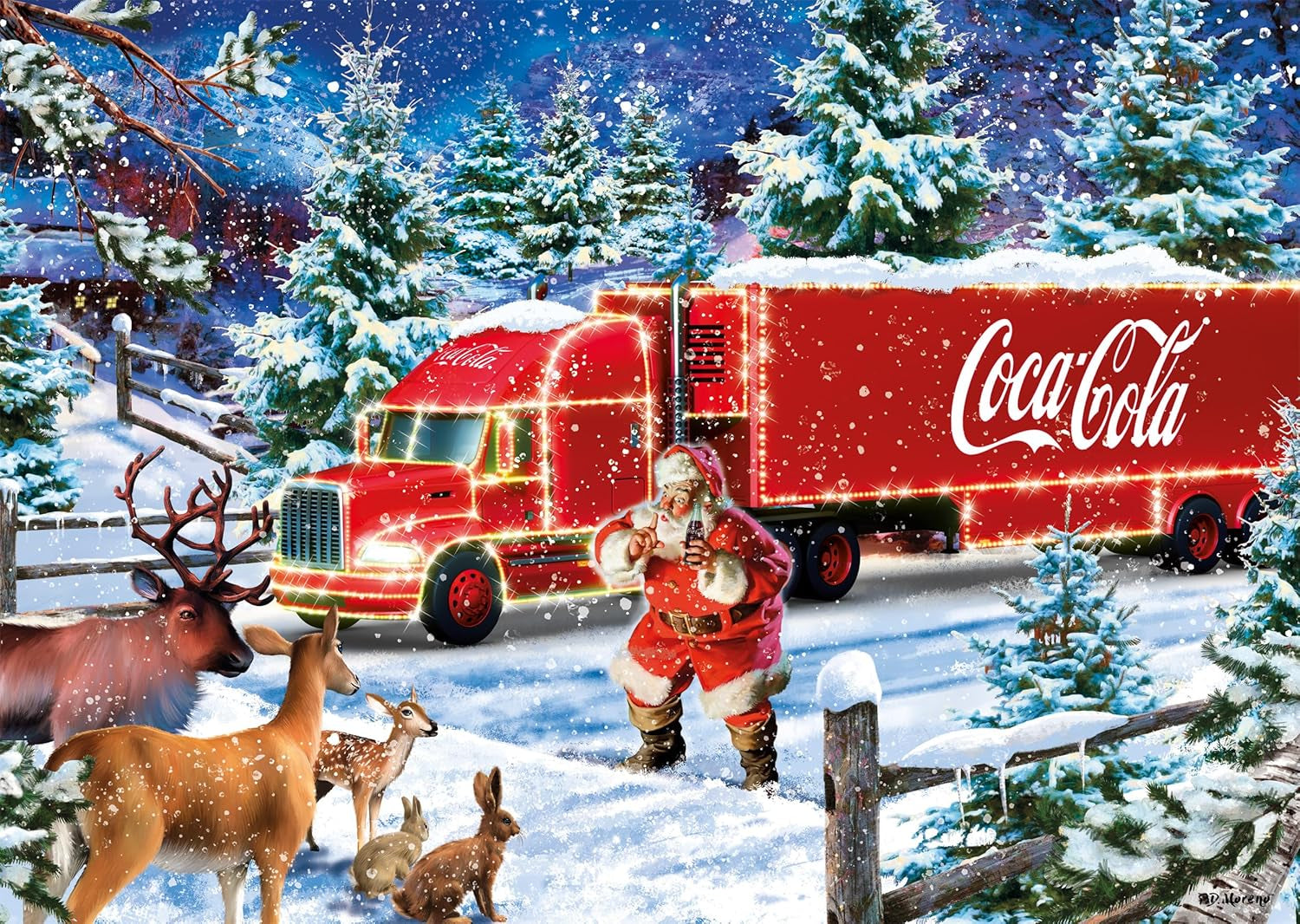 Schmidt Spiele 57598 Coca Cola Świąteczna ciężarówka, układanka 1000 elementów Puzzle Naty Shop
