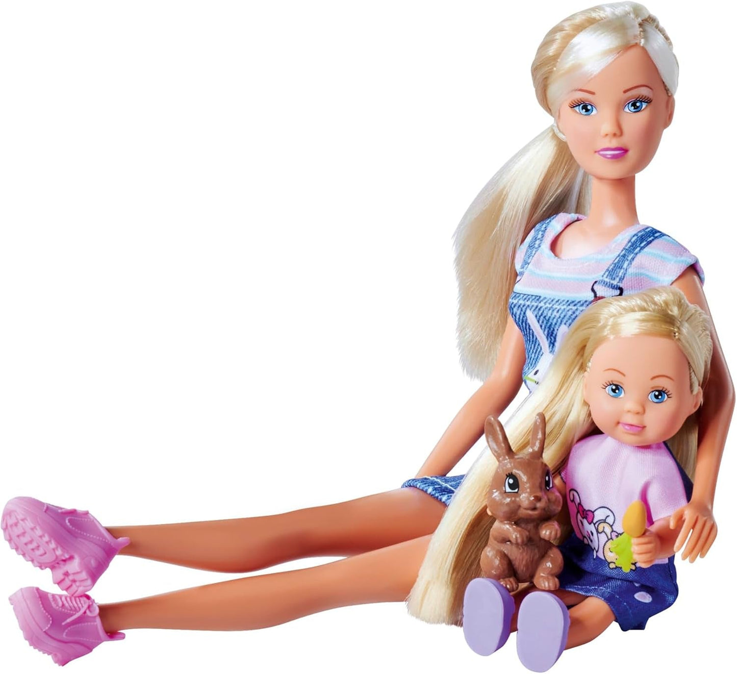 Simba Steffi Love Rabbit Family 12cm 29cm Klatka dla królików Zagraj w lalkę i lalkę z dwoma królikami, wiek 3+
