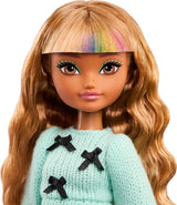 Lalka Barbie Dream Besties i akcesoria, lalka Zia Fashion z odpinanymi ozdobami i falowanymi brązowymi włosami, 7-częściowa fryzura i księżyc, JGG36