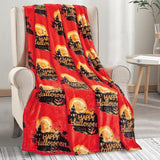 Elegancki komfort Lekki koc z motywem Halloween, miękki, przytulny i pluszowy, idealny na relaks w tym strasznym sezonie, 127 x 152,4 cm, łóżka i narzuty Skull and Bones Elegancki komfortowy dom Halloween 50 x 60
