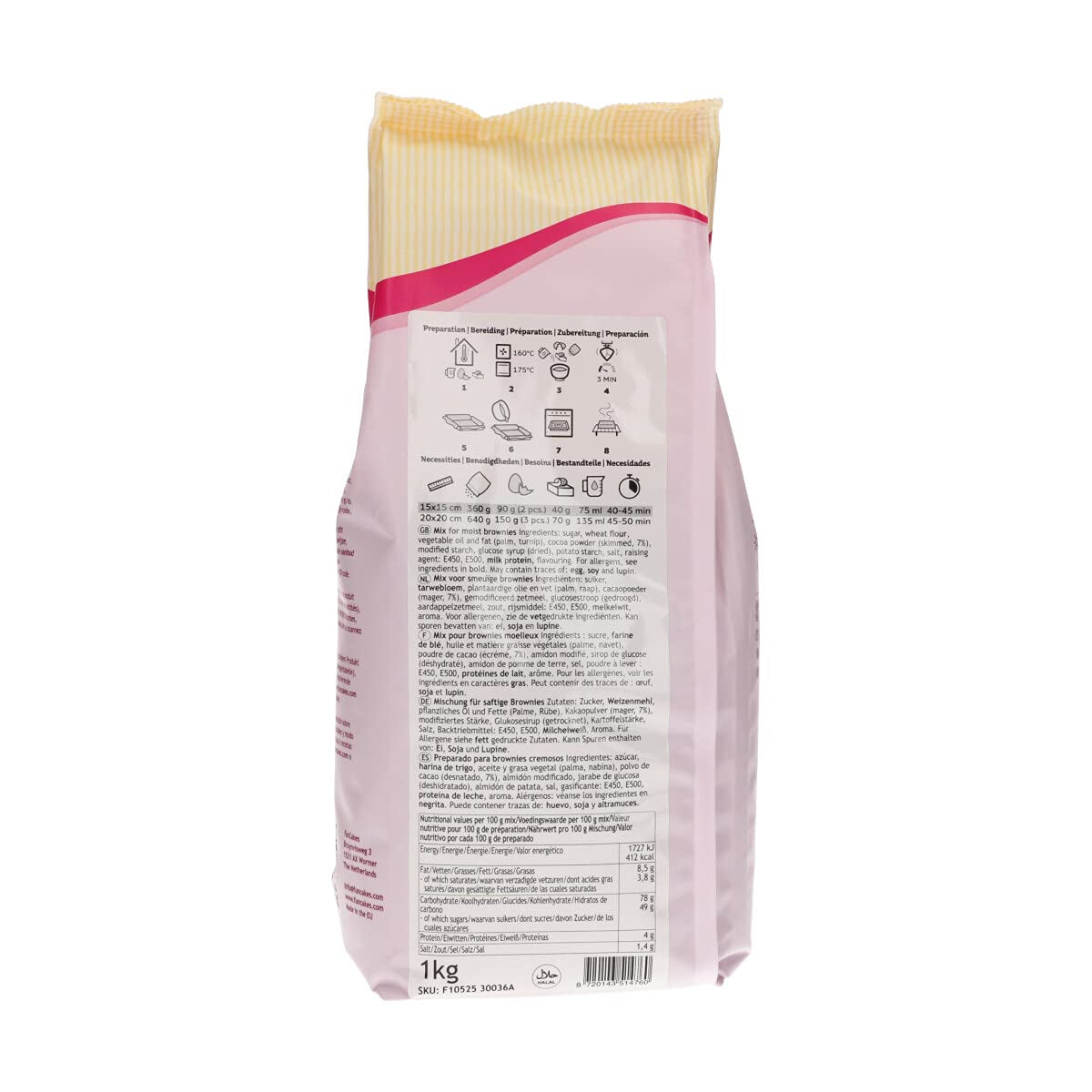 Funcakes Mix Für Cake Brownies: Einfach Zu Berübenen, Für Brownies Und Schokoladenkuchen Mit Reichem Schokoladengeschmack, Halal., 1 Kg Mieszanka do pieczenia i gotowania Naty Shop