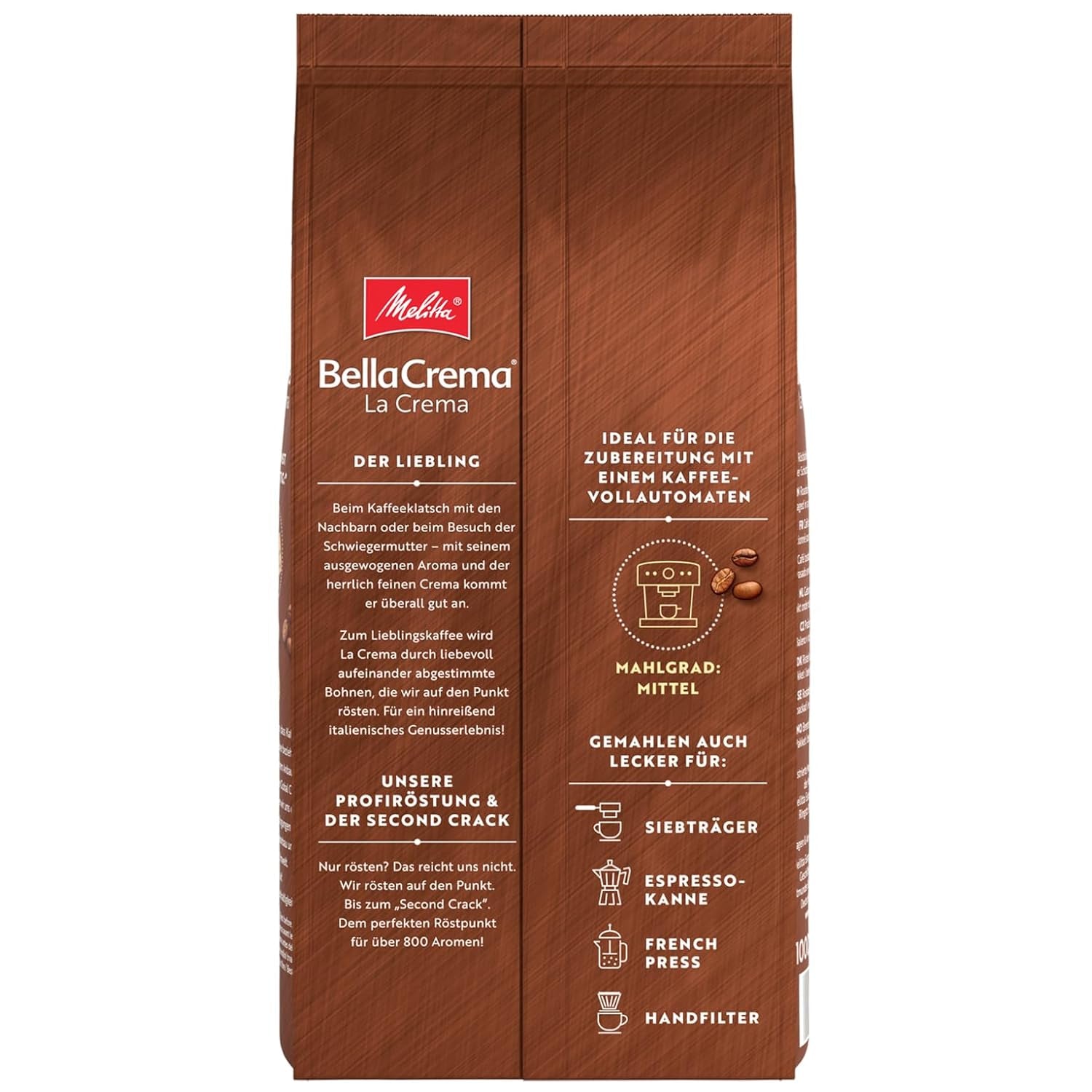 3 Kawa ziarnista Melitta BellaCrema La Crema, średnio palona, ​​po 1 kg