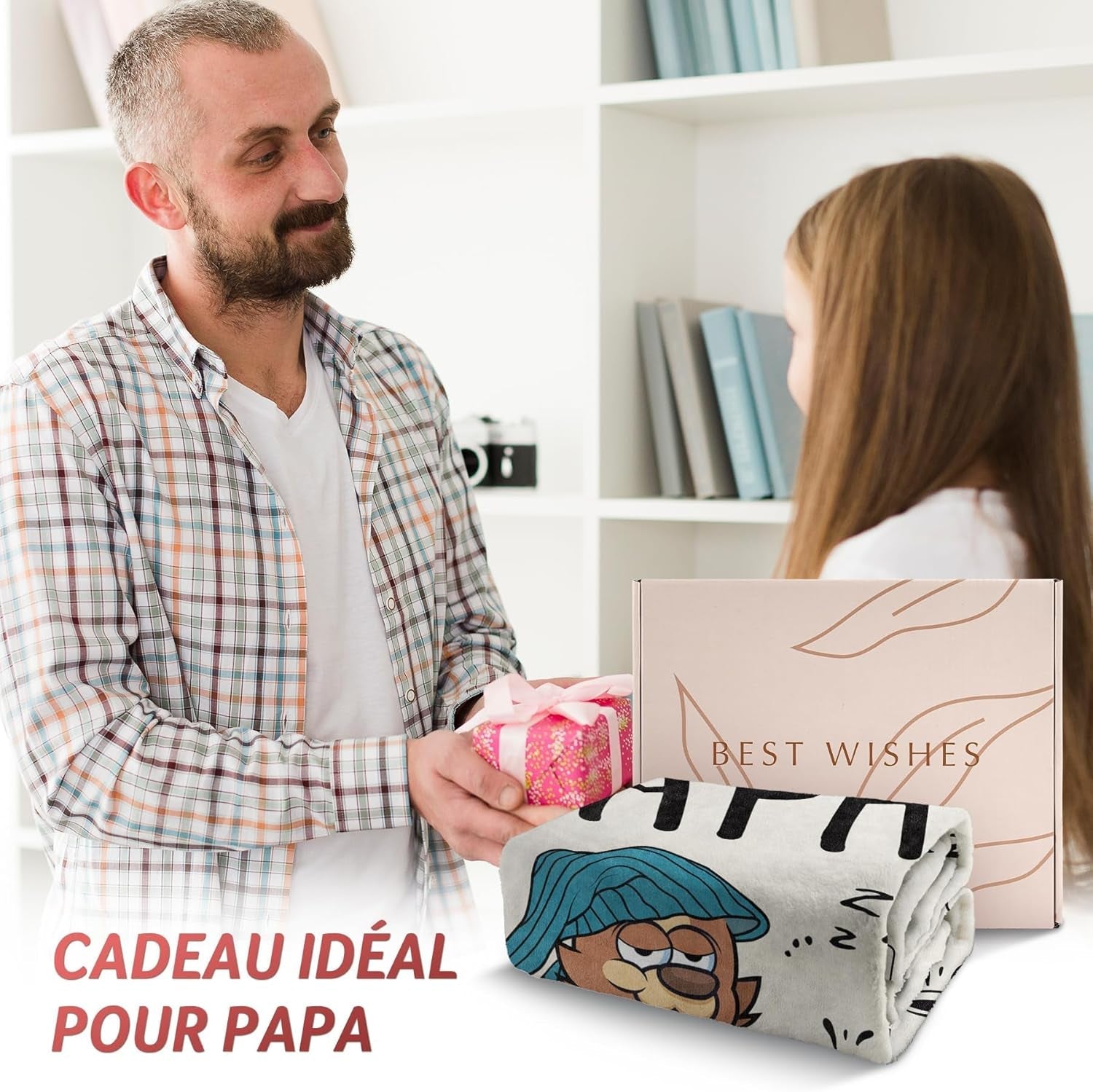 Koc flanelowy Juratar dla taty - prezent na urodziny, dzień ojca i Boże Narodzenie - 152 X 130 cm Łóżka i koce Besuche den Juratar-Store