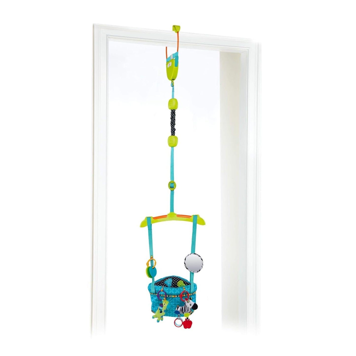 Zestaw zatrzasków do drzwi Bright Starts Deluxe z bezpiecznym i stabilnym klipsem do ramy drzwi oraz chusteczkami Pampers Sensitive Baby, 1200 chusteczek (15 x 80)
