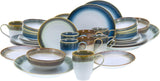 CreaTable, 23679, seria Cascade, 32-częściowy zestaw naczyń obiadowych dla 8 osób, serwis porcelany Combo, można myć w zmywarce i używać w kuchence mikrofalowej, jakość produkcji