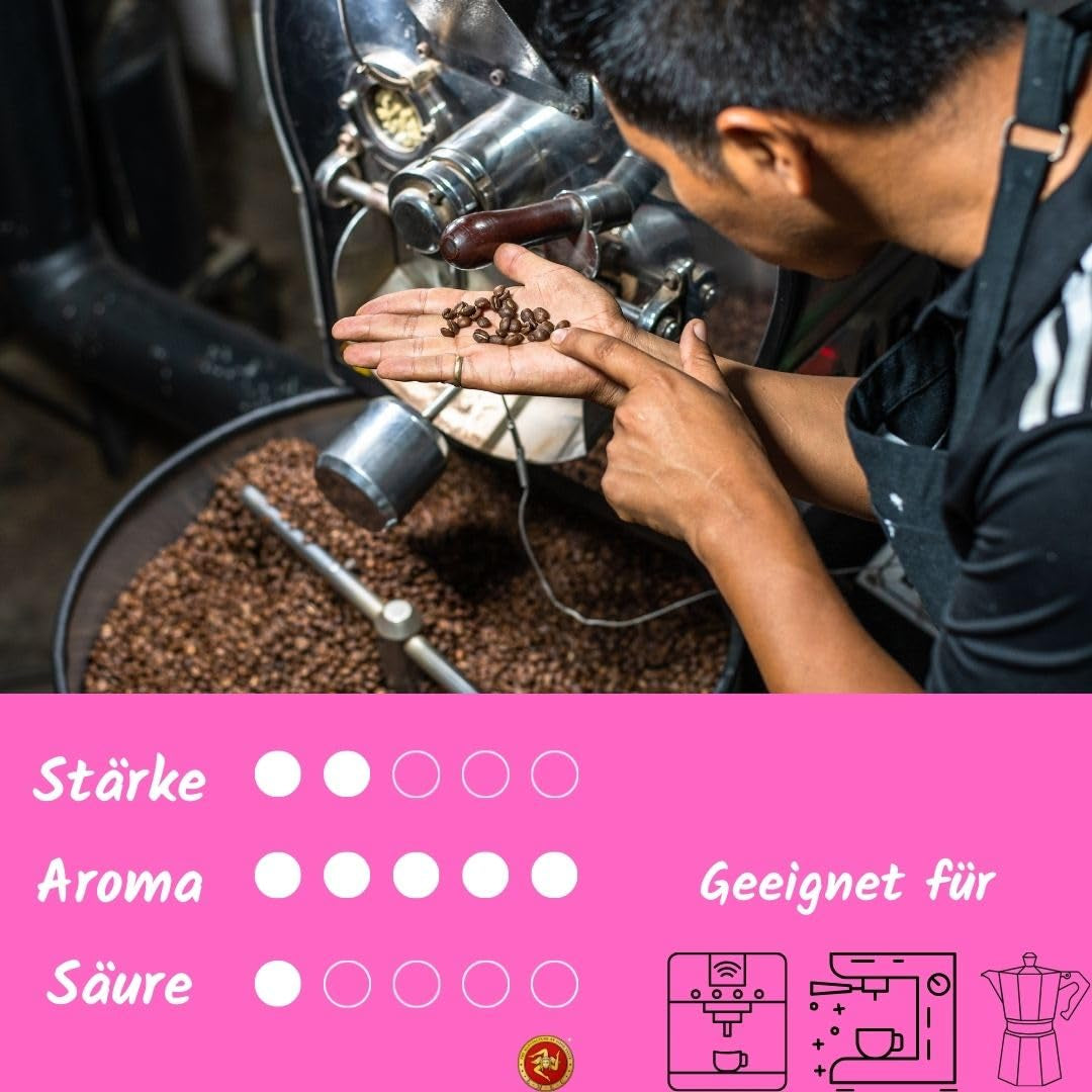 Organiczne ziarna espresso 500g w szczelnym pudełku po kawie - najwyższej jakości i wielokrotnego użytku - najwyższej jakości ziarna kawy palone na Sycylii