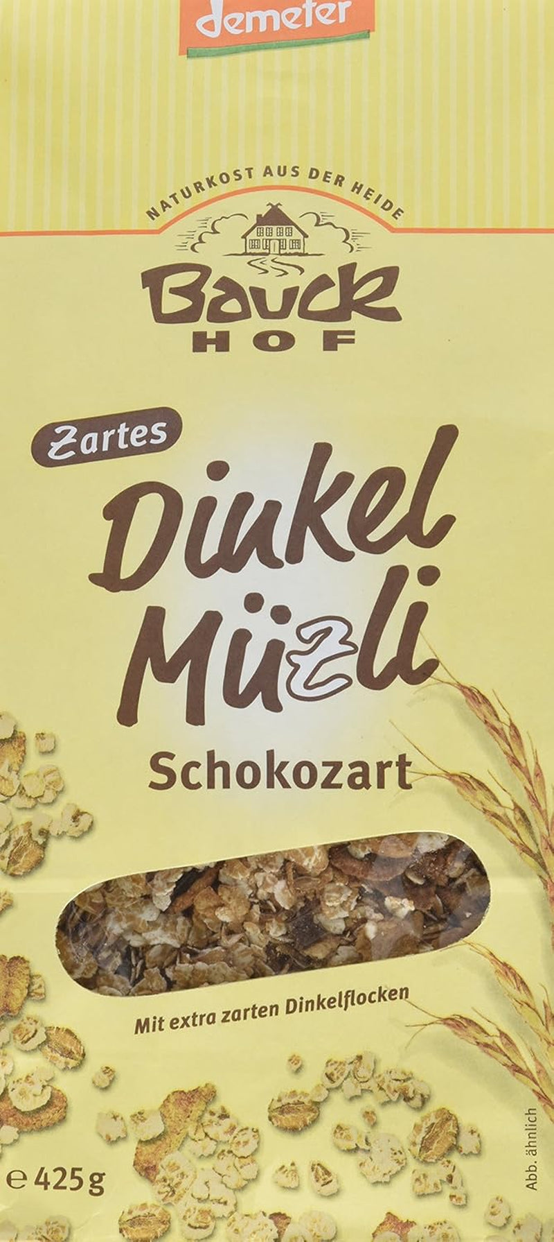 Bauck HOF Dinkelmüsli Schokozart, 425 g (1. opakowanie) Zboża Naty Shop 850 G (1. opakowanie)