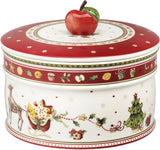 Villeroy & Boch - Małe pudełko do przechowywania Winter Bakery Delight, ceramiczne pudełko na świąteczne ciasteczka, pudełko świąteczne, pudełko na ciasteczka, pudełko na ciasteczka, pudełko ceramiczne z pokrywką, przechowywanie słodyczy, wysokiej jakości porcelanowe pudełka do przechowywania żywności Naty Shop L