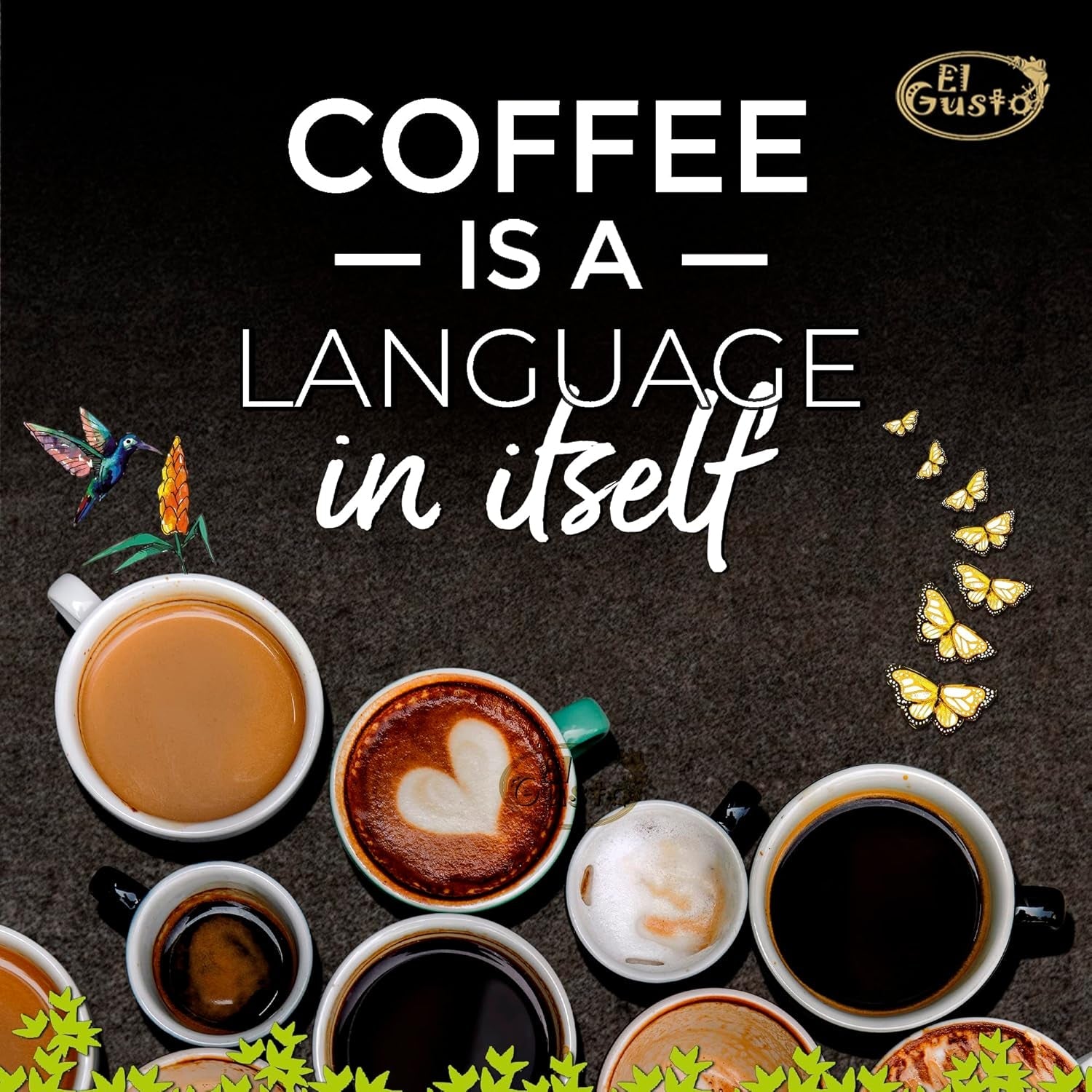 El Gusto Espresso Kaffee aus ganzen Bohnen z Kostaryki, dunkel geröstet, kreatywny Mischung, 100% Arabica, frischer Gourmet-Kaffee 3er Pack