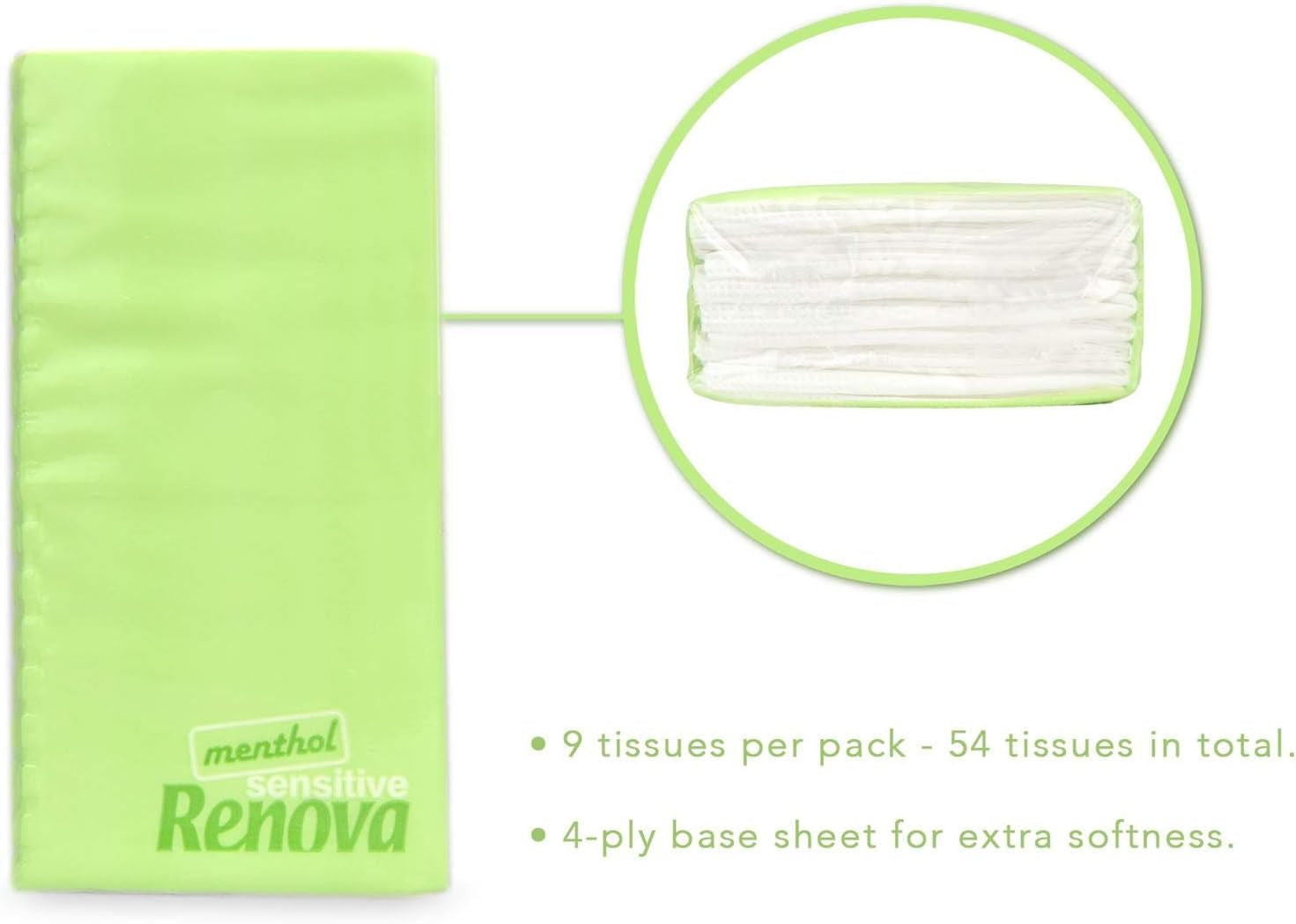 Chusteczki kieszonkowe Renova SENSITIVE MENTHOL 6 szt. Regularne białe 1 szt. (6 szt.)