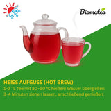 Herbata Owocowa – 100g Aromatyzowana mieszanka owocowa z jabłkiem, hibiskusem i cynamonem – torebka Ziplock, ok. 25 filiżanek – Bez dodatków, pakowane w Niemczech