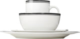 Amazon Basics Coffee Black Rim 16-częściowy zestaw naczyń obiadowych dla 4 osób