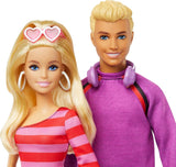 Zestaw Barbie Fashionistas z 2 modnymi lalkami i 6 akcesoriami, modne lalki Barbie i Ken na rolkach, figurki kolekcjonerskie z okazji 65. rocznicy, lalki HXK90 Naty Shop