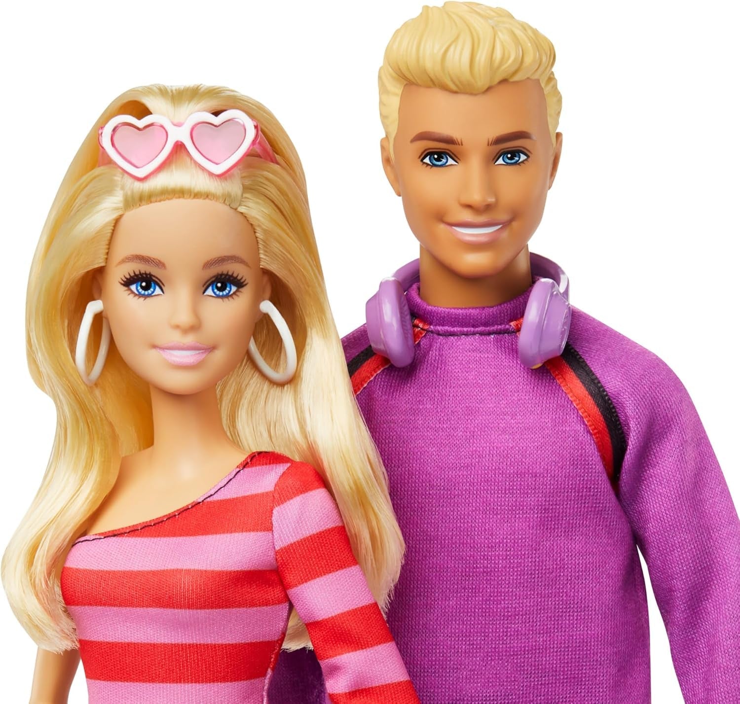 Zestaw Barbie Fashionistas z 2 modnymi lalkami i 6 akcesoriami, Barbie i Ken jeżdżący na rolkach, modne lalki, figurki kolekcjonerskie z okazji 65. rocznicy, HXK90