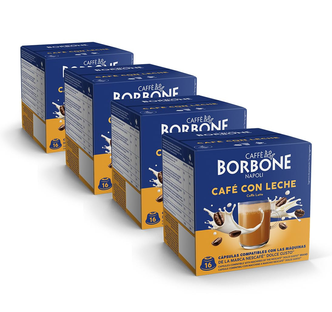 Caffè Borbone Café au Lait - 64 Kapseln - Lösliches Pulvergetränk mit Milchpulver und Instantkaffee - Kompatybilny z Kaffeemaschinen der Marke Nescafè®* Dolce Gusto®*