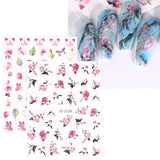 JMEOWIO Nagelsticker Frühling Blume 12 Blatt Nail Art Naklejka Selbstklebend Nagelaufkleber Blätter Dekoration Nageldesign Zubehör