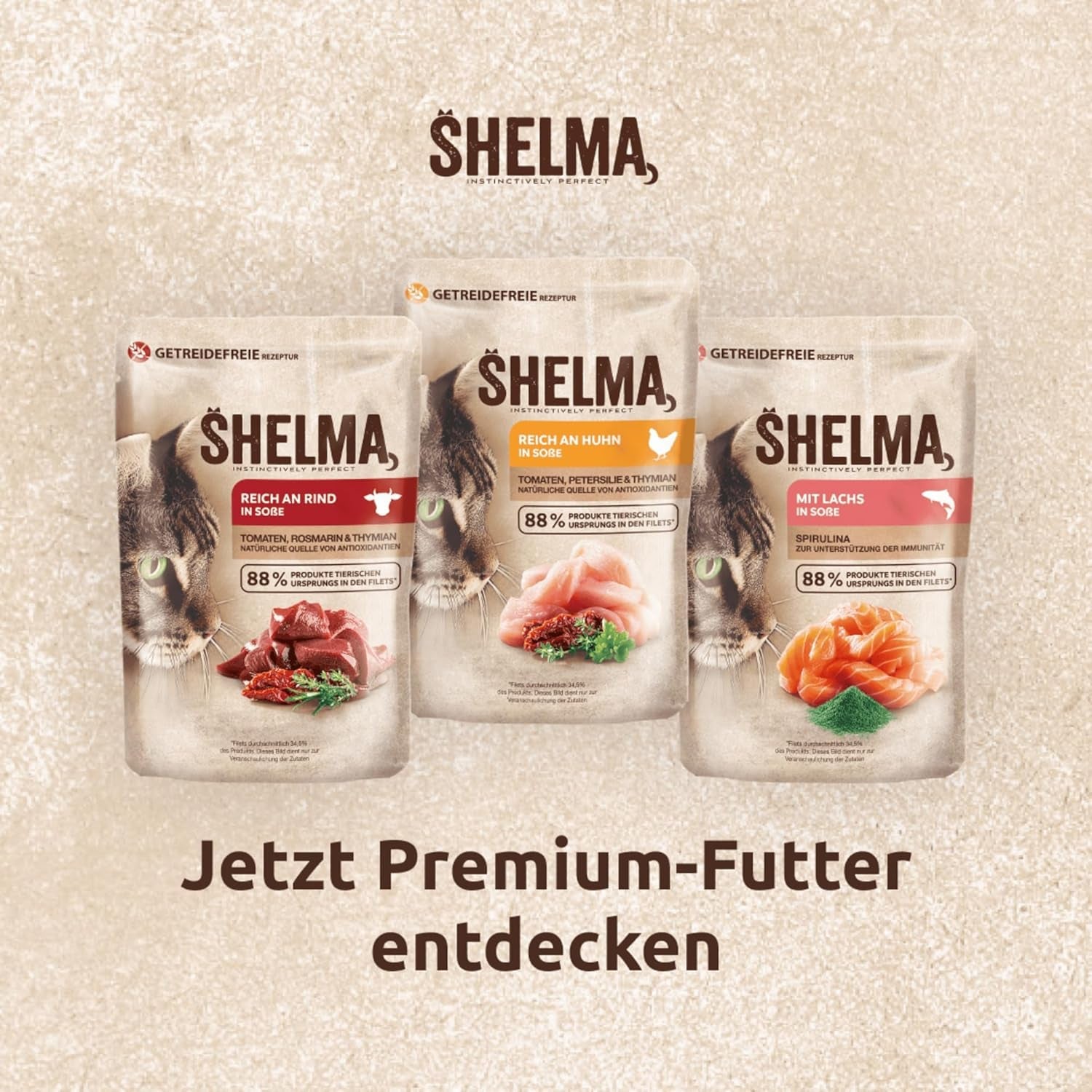 Shelma Mokra karma dla kotów z kurczakiem w sosie pomidorowo-ziołowym – pełnoporcjowa karma bezzbożowa z dużą zawartością mięsa – 28 x 85g (2,38kg)
