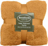 Brentford's Teddy Koc polarowy Duży koc na łóżko Pluszowa Super miękka ciepła sofa Narzuta na łóżko Czarna - 150 x 200 cm Łóżka i koce Besuche den Brentfords-Store Żółta ochra 125 x 150 cm